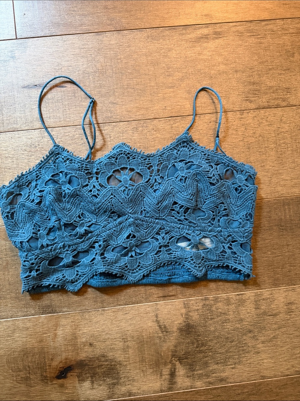 🎉Free People Teal Blue Crochet Lace Cami